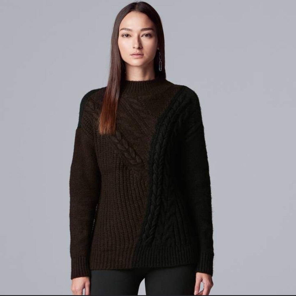Vera Wang 2 Tone Knit Sweater
